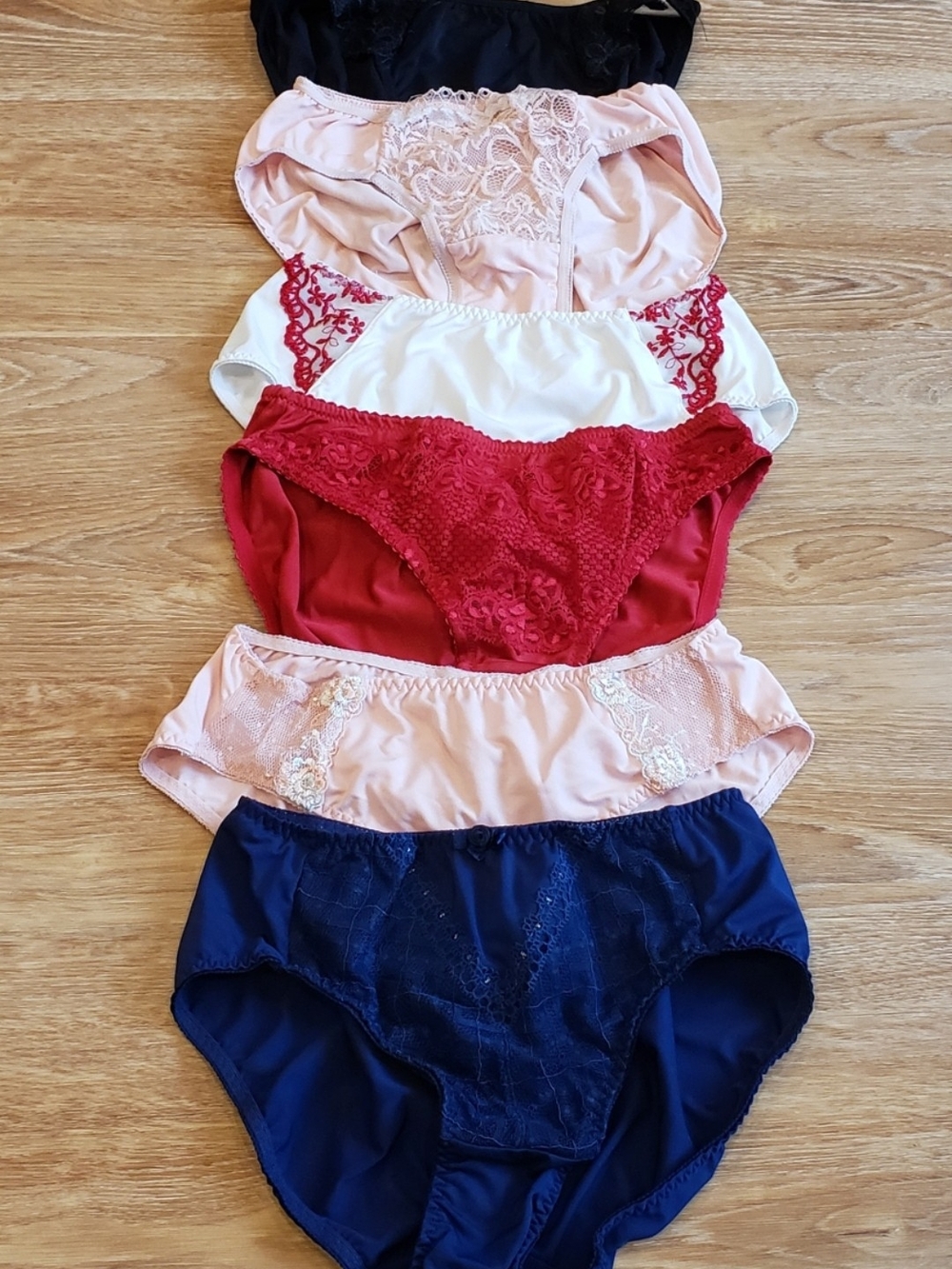 Women's Lace Bikini Panty Pack - Pink, Red, Navy
